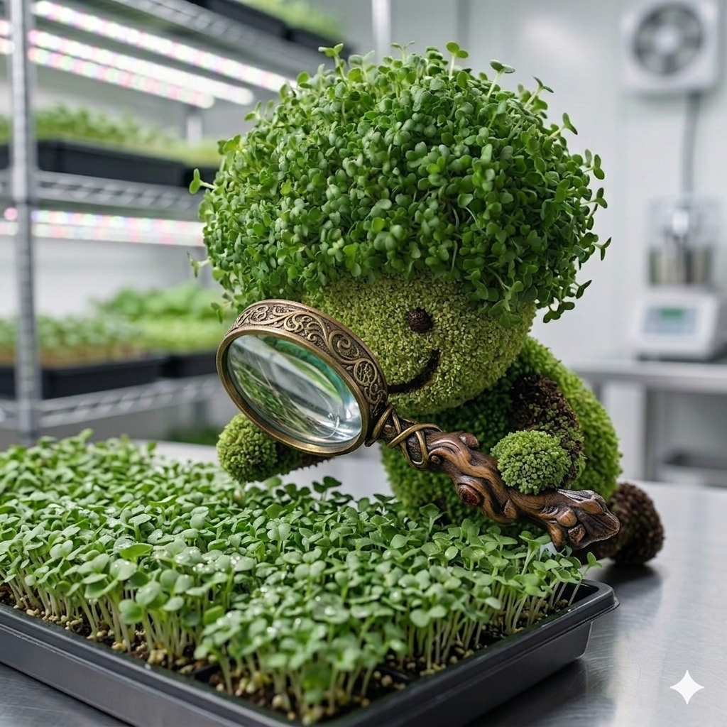 Glappy AI assistant analyzing microgreen health