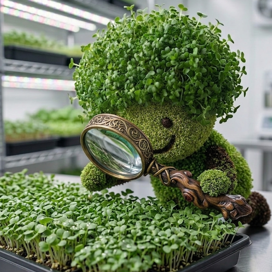Glappy AI Assistant analyzing microgreen trays